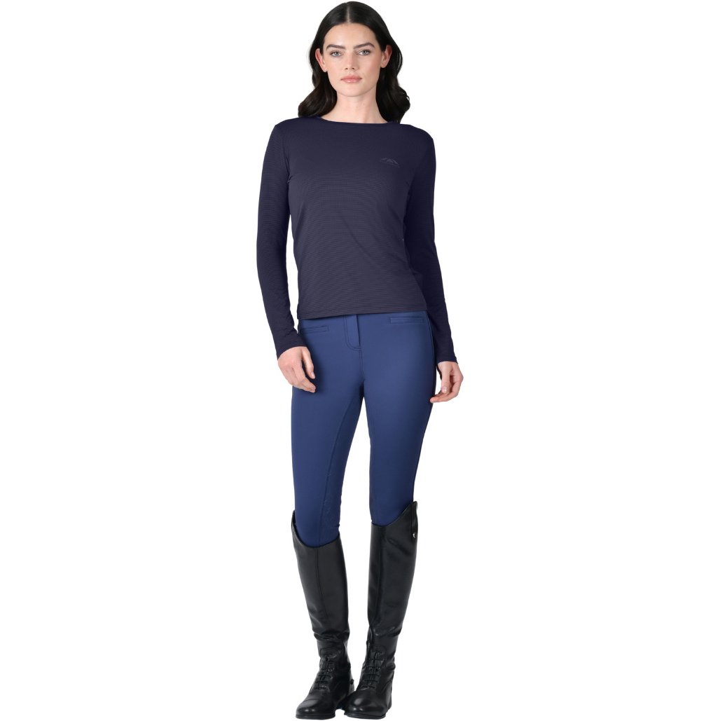 2025 Weatherbeeta Womens Relaxed UV Long Sleeve Tee 1028844 - Navy